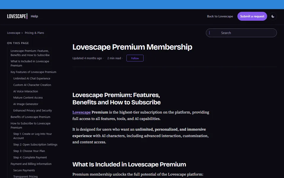 lovescape-aide-abonnement